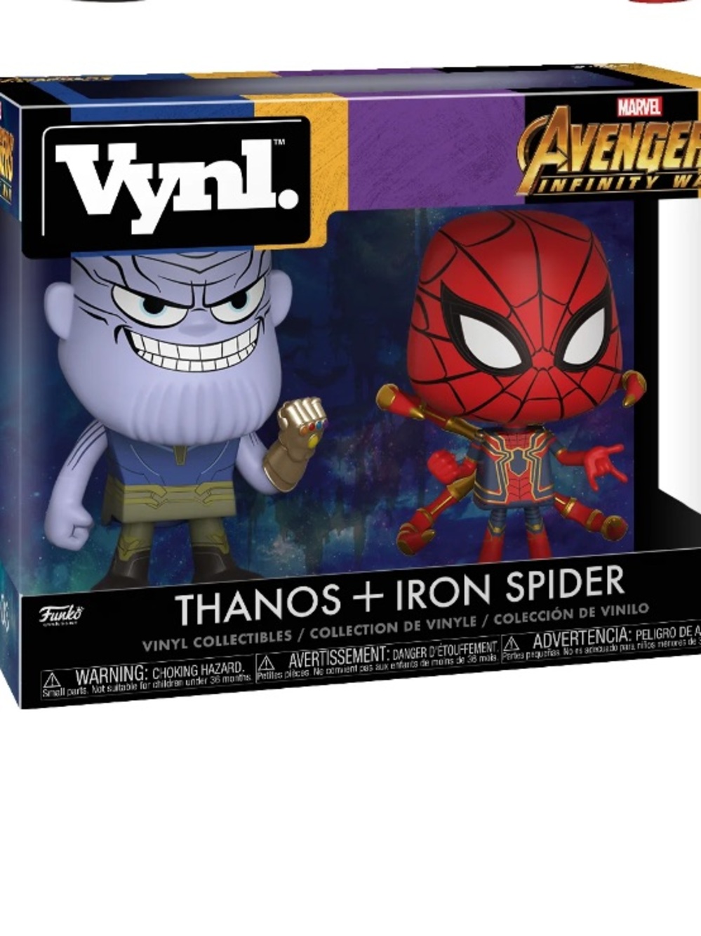 Funko Vynl. Thanos & Iron Spider Vinyl Figure Set - Purple, Red, Gold, Black